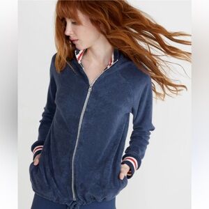 Marine Layer Cara Terry Cloth Zip Track Jacket S